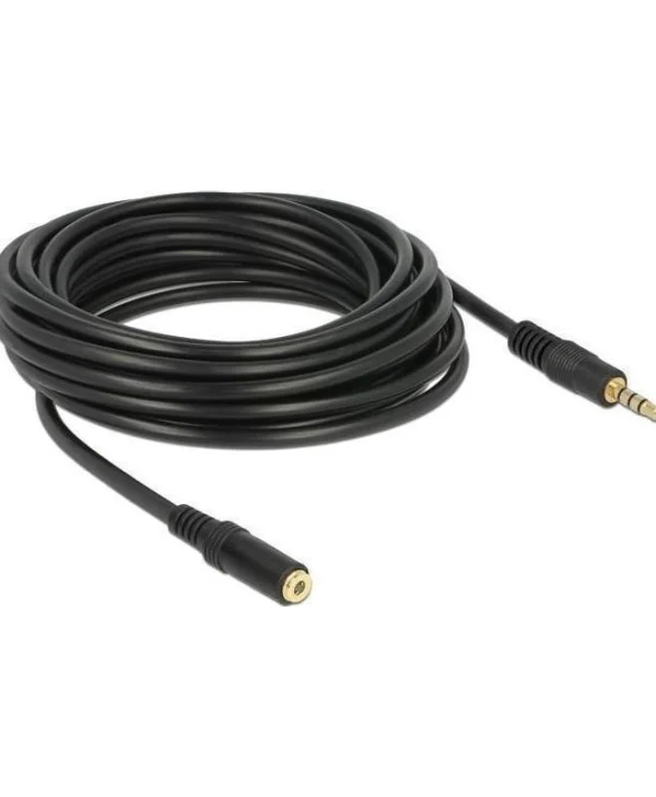 DeLock Καλώδιο TRRS 3.5mm male - 3.5mm female Μαύρο 5m (84669)