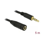 DeLock Καλώδιο TRRS 3.5mm male - 3.5mm female Μαύρο 5m (84669) - Image 2