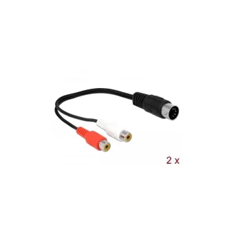 Delock Din Cable Diode Plug 5 Pin To 2 X Rca Female 20cm 85835