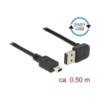 DeLock USB 2.0 Cable USB-A male - mini USB-B male Μαύρο 0.5m 85184