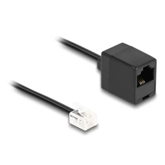 DeLock Flat Τηλεφωνικό Καλώδιο RJ11 6P4C 1m Μαύρο (88092)