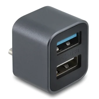 Delock Mini Usb Hub 64359 2x Θυρών Usb 3.2 10gbps Usb-c Σύνδεση Γκρι