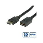 Value HDMI 1.4 Cable HDMI male - HDMI female 3m Μαύρο 11.99.5576 - Image 3
