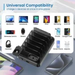 Ewent Βάση Φόρτισης με 2 Θύρες USB-A και 4 Θύρες USB-C 130W Power Delivery / Quick Charge 3.0 σε Μαύρο χρώμα (EW1335) 435344 - Image 5