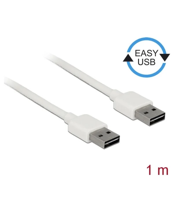 DeLock USB 2.0 Cable USB-A male - USB-A male Λευκό 1m 85193