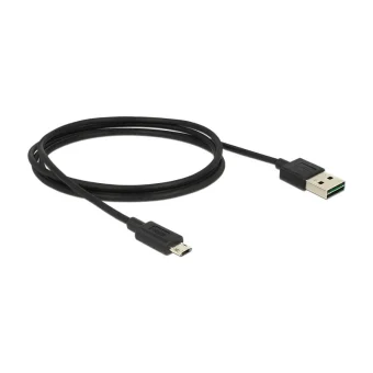 DeLock Regular USB 2.0 to micro USB Cable Μαύρο 1m (83844)