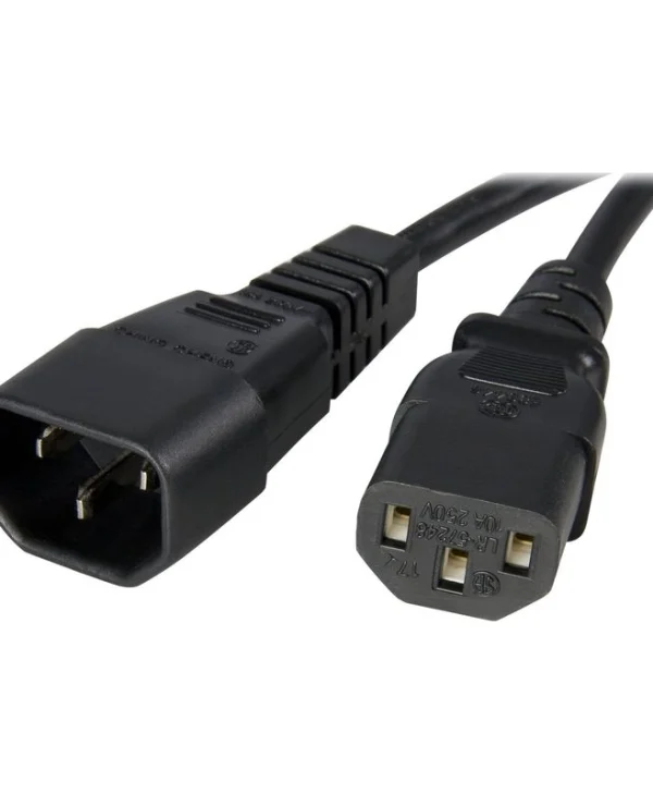 StarTech IEC C14 - IEC C13 Cable 1m Μαύρο PXT1001M