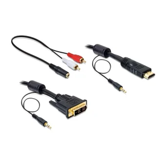 DeLock DVI-D male HDMI male - 2x 3.5mm male - 2x RCA male - 3.5mm female 2m (84455)