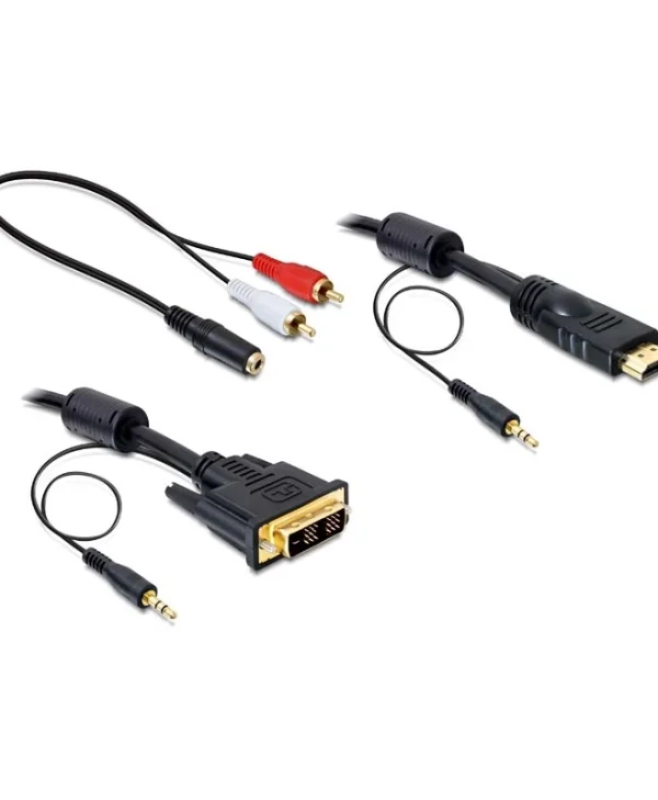 DeLock DVI-D male HDMI male - 2x 3.5mm male - 2x RCA male - 3.5mm female 2m (84455)