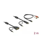 DeLock DVI-D male HDMI male - 2x 3.5mm male - 2x RCA male - 3.5mm female 2m (84455) - Image 2