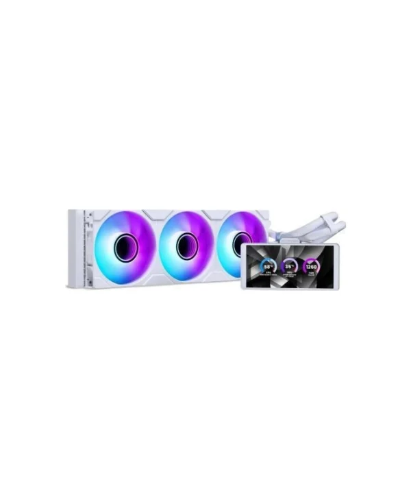Phanteks Glacier One 360M25 LCD Υδρόψυξη Επεξεργαστή Τριπλού Ανεμιστήρα 120mm για Socket AM4/AM5/1700/1200 με Λευκό Φωτισμό Λευκή WASE-1033