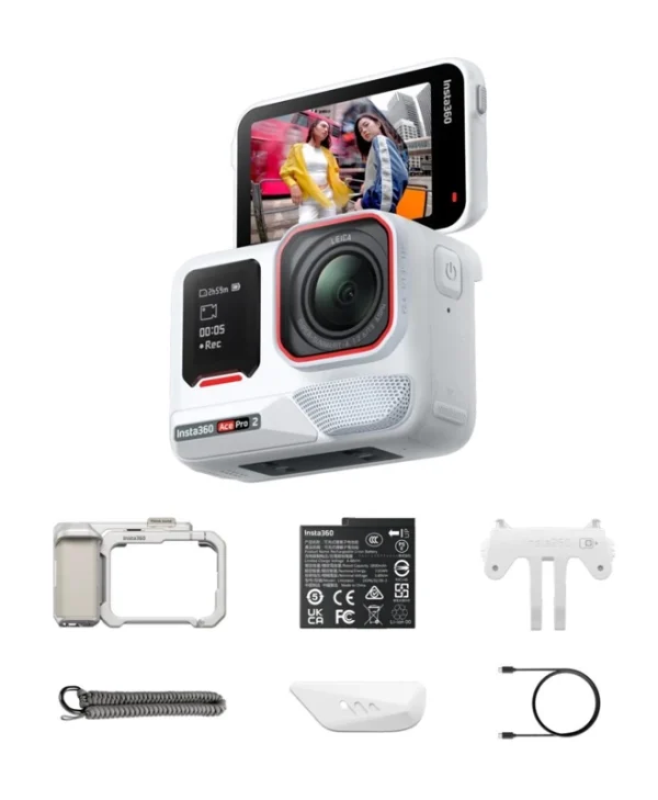 Insta360 Ace Pro 2 Action Camera 8K Υποβρύχια Xplorer Bundle με Οθόνη Αφής 2.4" και Wi-Fi Arctic White CINSBBGA/ACEPRO2128