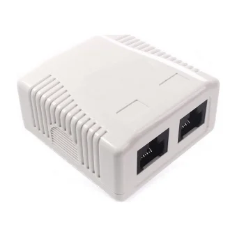 Intronics Διπλή Εξωτερική Πρίζα Δικτύου RJ45 Τύπου Cat6 σε Λευκό Χρώμα FA7004 FA7004