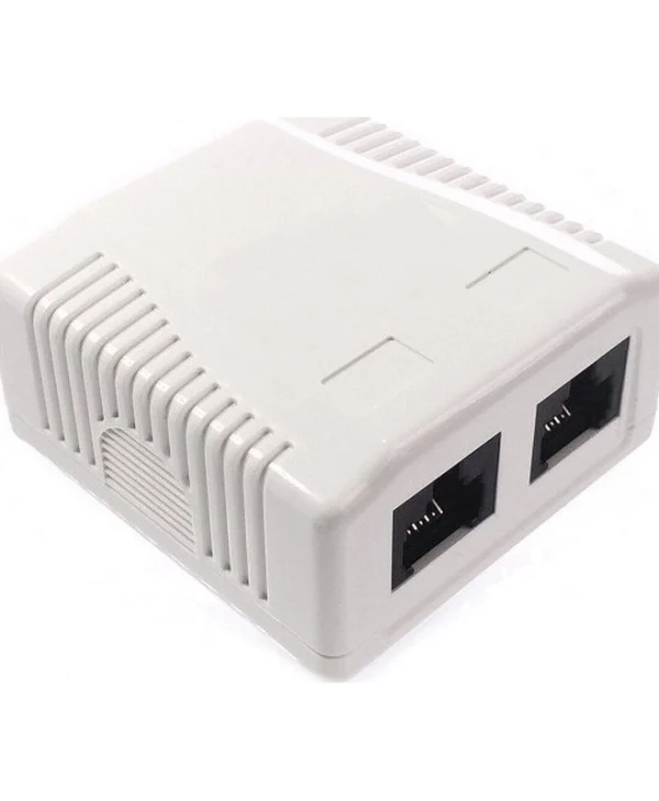 Intronics Διπλή Εξωτερική Πρίζα Δικτύου RJ45 Τύπου Cat6 σε Λευκό Χρώμα FA7004 FA7004
