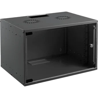 Mirsan Επιτοίχια Καμπίνα Rack 9U 56x60x44.5cm Μαύρο WTC09U60MN.01 WTC09U60MN.01