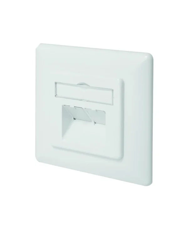 Digitus Διπλή Πρίζα Δικτύου RJ45 με Πλαίσιο Τύπου Cat6 σε Λευκό Χρώμα DN-9008-1 DN-9008-1