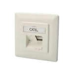 Digitus Cat6A 2x RJ45 Network Socket Shielded Flush Mounted White DN-9007-1