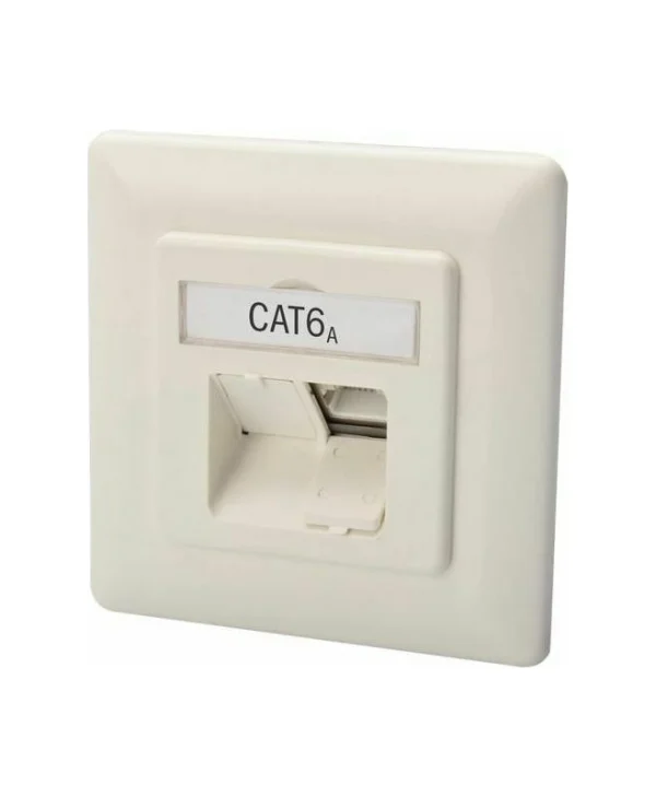 Digitus Cat6A 2x RJ45 Network Socket Shielded Flush Mounted White DN-9007-1