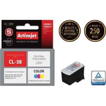 Active Jet Συμβατό Μελάνι Εκτυπωτή InkJet Canon CL-38 12ml Πολλαπλό (Color) 1τμχ AC-38R