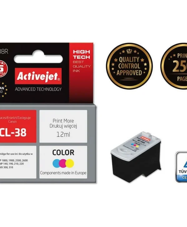 Active Jet Συμβατό Μελάνι Εκτυπωτή InkJet Canon CL-38 12ml Πολλαπλό (Color) 1τμχ AC-38R