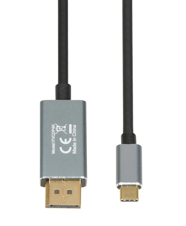 iBox USB 2.0 Cable USB-C male - DisplayPort Μαύρο 1.8m ITVCDP4K