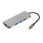 iBox Dock / USB-A Docking Station με 4K PD Ethernet Γκρι IUH3RJ4K