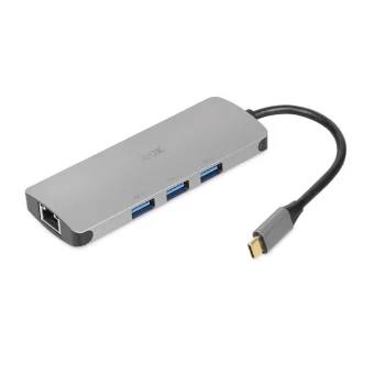 iBox Dock / USB-A Docking Station με 4K PD Ethernet Γκρι IUH3RJ4K