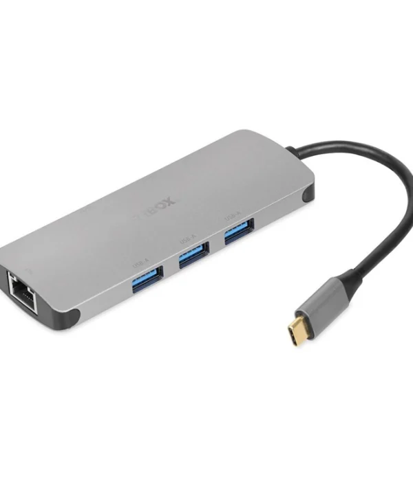 iBox Dock / USB-A Docking Station με 4K PD Ethernet Γκρι IUH3RJ4K