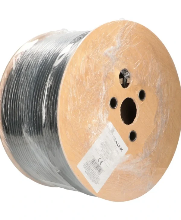 Extralink F/FTP Cat.6 (Gigabit) Καλώδιο Δικτύου Ethernet χωρίς ακροδέκτες 305m Μαύρο EX.17108