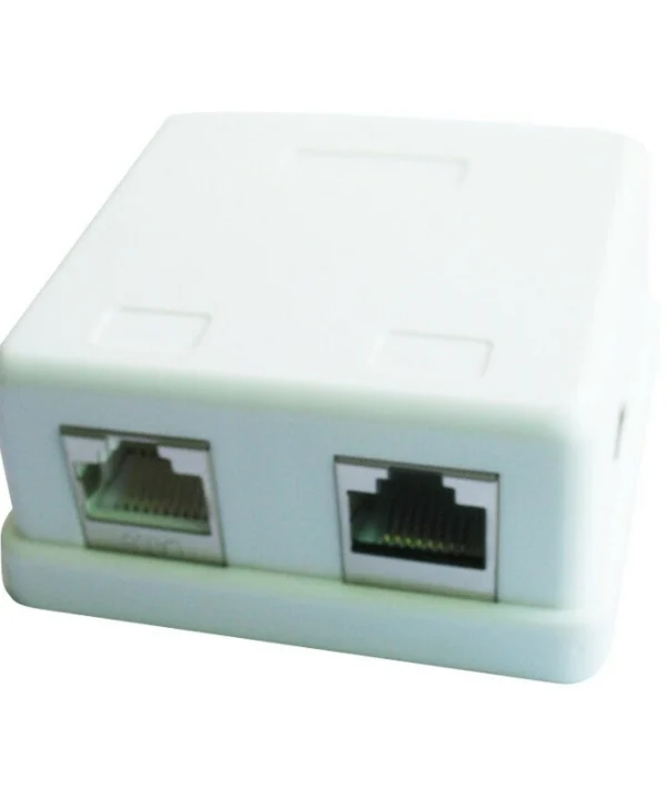 Cablexpert Διπλή Εξωτερική Πρίζα Δικτύου RJ45 Τύπου Cat5 σε Λευκό Χρώμα (CAT5e) GM-SMB2 NCAC-HS-SMB2
