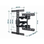 Gembird WM-65ST-01 Βάση Τηλεόρασης Τοίχου με Βραχίονα έως 65" και 36kg Μαύρο - Image 2