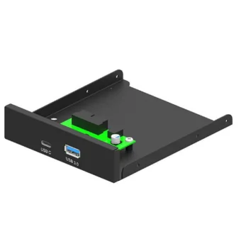 Gembird Πλαϊνό Πάνελ 3.5'' front PC panel, USB 3.1 Type-A + Type-C port, black FDI3-U3C-01