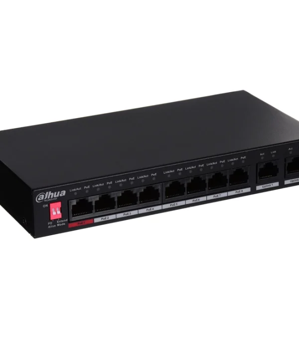 Dahua PFS3010-8ET-96 v2 Unmanaged L2 PoE++ Switch με 10 Θύρες Gigabit (1Gbps) Ethernet DH-PFS3010-8ET-96-V2