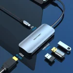 Vention TODHB USB-C Docking Station με HDMI 4K PD και συνδεση 2 Οθονών Γκρι - Image 6