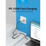 Vention TODHB USB-C Docking Station με HDMI 4K PD και συνδεση 2 Οθονών Γκρι - Image 7