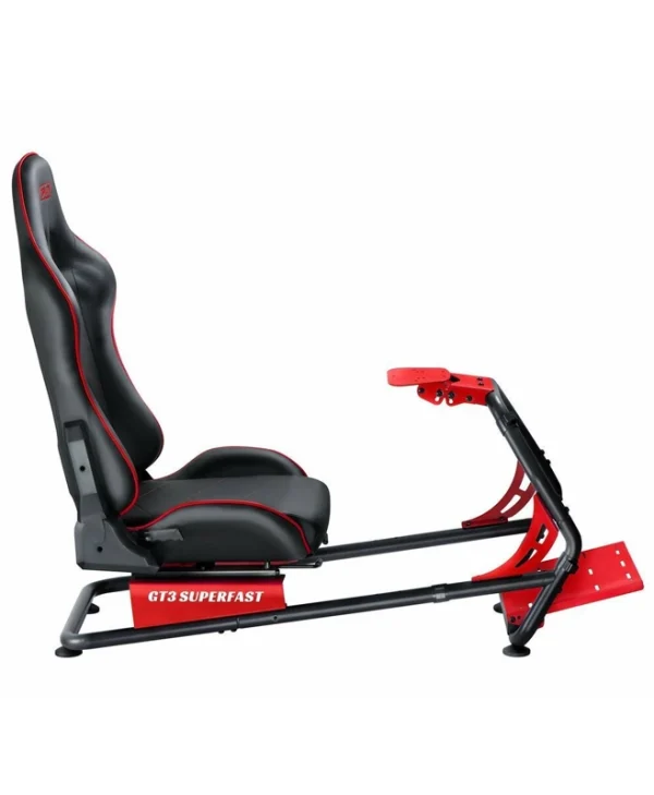 Oplite GT3 Cockpit Καρέκλα Gaming Δερματίνης Μαύρη OP-GT3