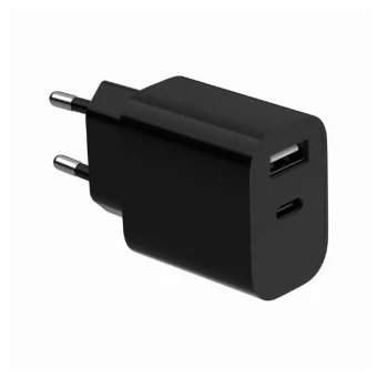 Gembird Φορτιστής Χωρίς Καλώδιο με Θύρα USB-A και Θύρα USB-C Μαύρος (TA-UC-2AC12-01-BK)