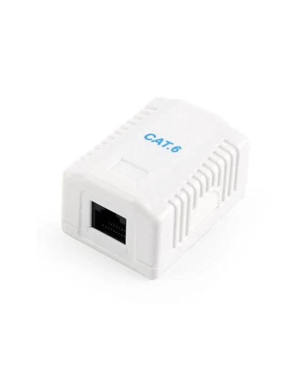 Cablexpert Μονή Πρίζα Δικτύου RJ45 με Πλαίσιο Τύπου Cat6 σε Λευκό Χρώμα NCAC-1U6-01