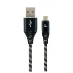Cablexpert Braided USB 2.0 to micro USB Cable Μαύρο 1m (CC-USB2B-AMMBM-1M-BW) CC-USB2B-AMmBM-1M-BW - Image 2