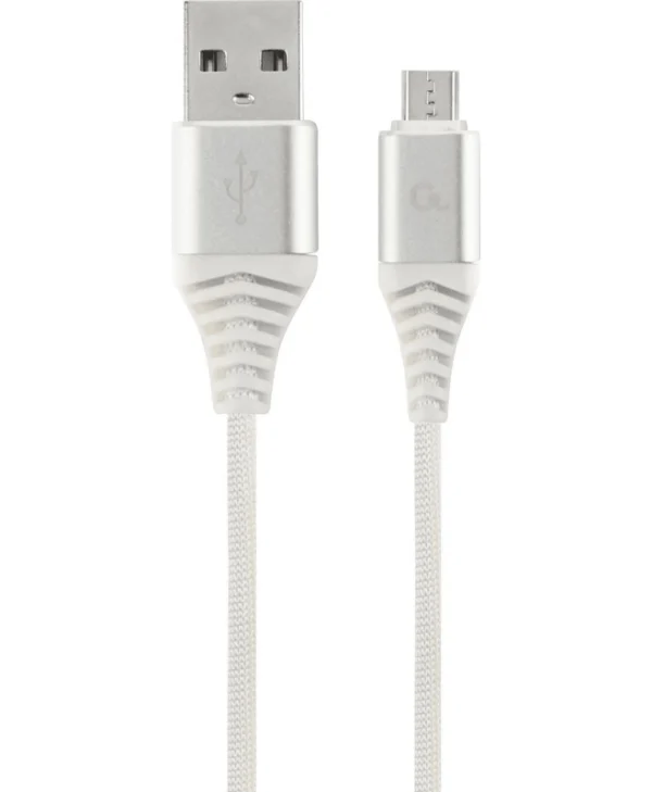 Gembird Regular USB 2.0 to micro USB Cable Λευκό 2m (CC-USB2B-AMMBM-2M-BW2) CC-USB2B-AMmBM-2M-BW2
