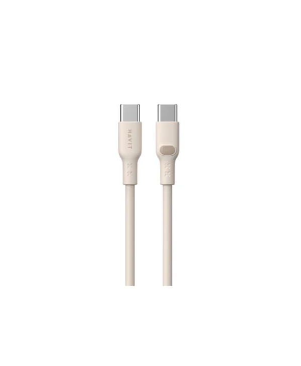 Havit USB 2.0 Cable USB-C male - USB-C 100W PD Μπεζ 2m CB6284 CB6284 2.0m