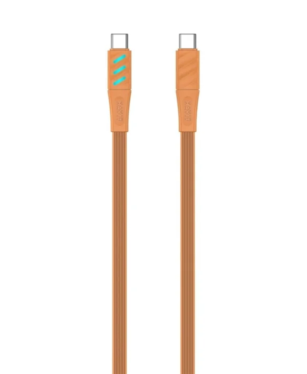 Havit Braided USB 2.0 Cable USB-C male - USB-C 60W PD Πορτοκαλί 1m CB6254