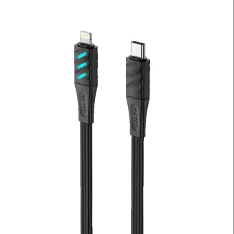 Havit LED USB-C to Lightning Cable Μαύρο 1m (CB6255)