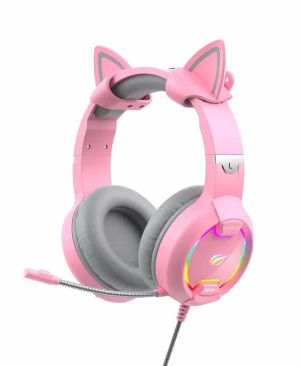 Havit H2233D On Ear Gaming Headset με σύνδεση USB / 3.5mm Ροζ H2233D-PINK