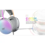 Havit H2037d Over Ear Gaming Headset με σύνδεση 2x3.5mm / USB Λευκό - Image 5