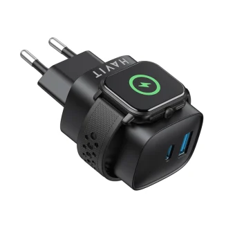 Havit Φορτιστής Χωρίς Καλώδιο με Θύρα USB-A και Θύρα USB-C 22W Power Delivery / Quick Charge 3.0 Μαύρος (UC132) UC132 EU