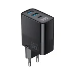 Havit Φορτιστής Χωρίς Καλώδιο GaN με 2 Θύρες USB-A και Θύρα USB-C 30W Quick Charge 2.0 / Quick Charge 3.0 Μαύρος (UCLE001) UCLE001 EU