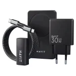 Havit Φορτιστής Χωρίς Καλώδιο Μαύρος (Charging Kit) 2024 gift kit EU