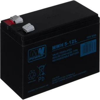 MW Power Μπαταρία UPS με Χωρητικότητα 6Ah και Τάση 12V MWH 5-12L 1τμχ