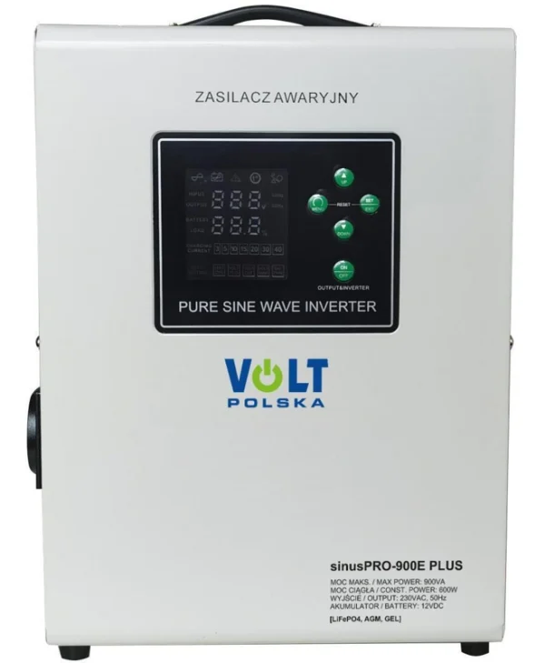 Volt Polska Sinuspro 900E Καθαρού Ημιτόνου Inverter Ισχύος 600W με Τάση Εισόδου 12V (Μονοφασικό) 3SPM09012M